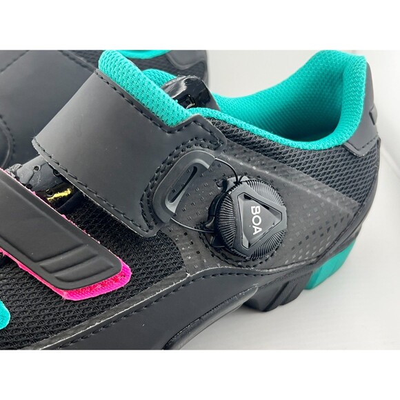 FIZIK Women’s Sz 9 Donna BOA M6 MTB Cycling Shoes Black Teal Pink - Picture 4 of 10
